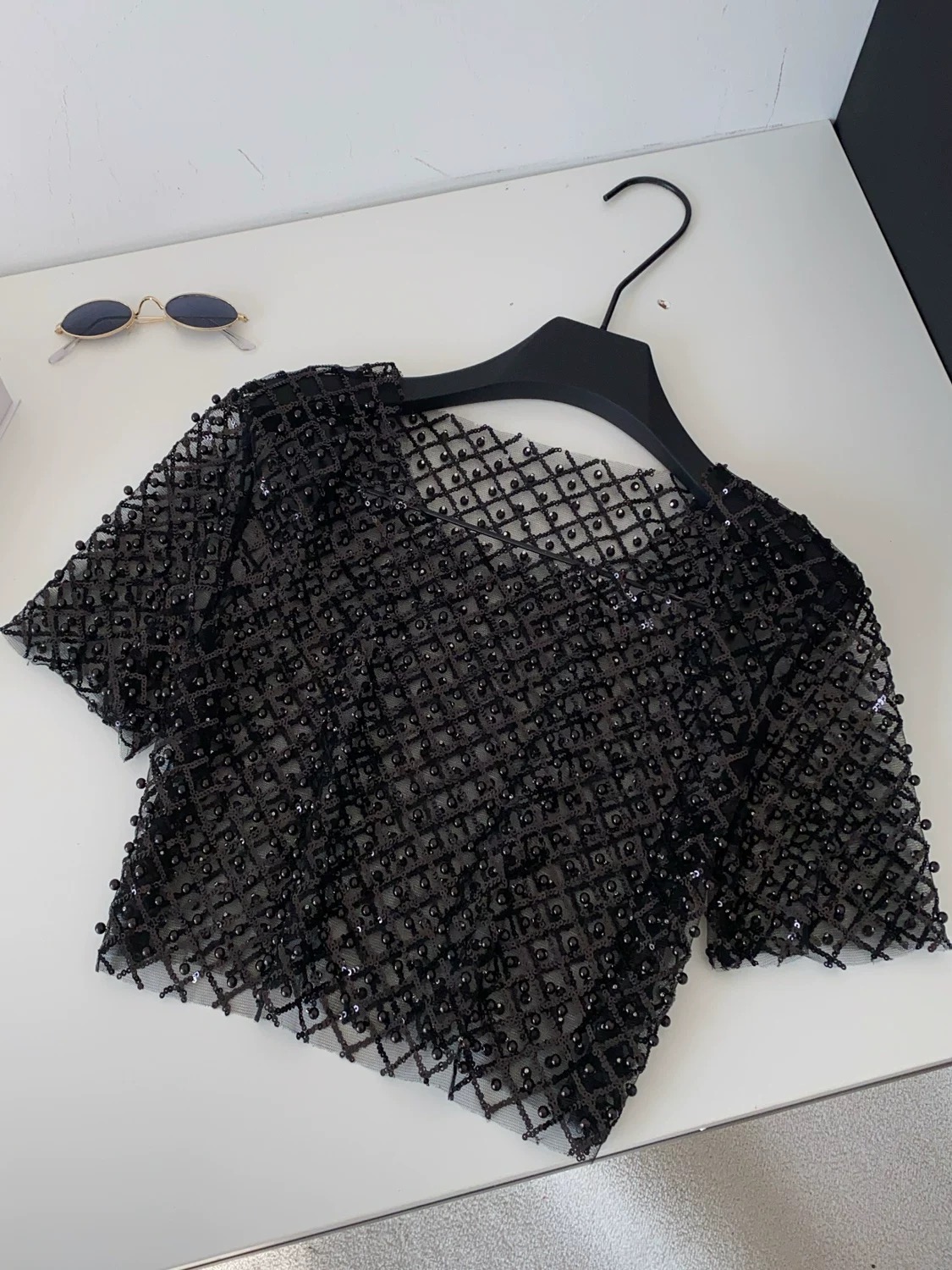 Night out pearl & sequin top CTO1036 images